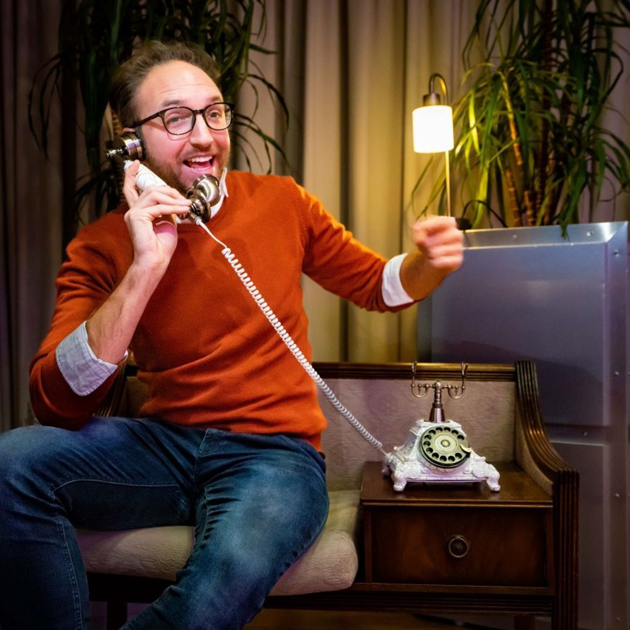 Audio Guestbook Vintage Rotary Phone Guest Laughing Candid