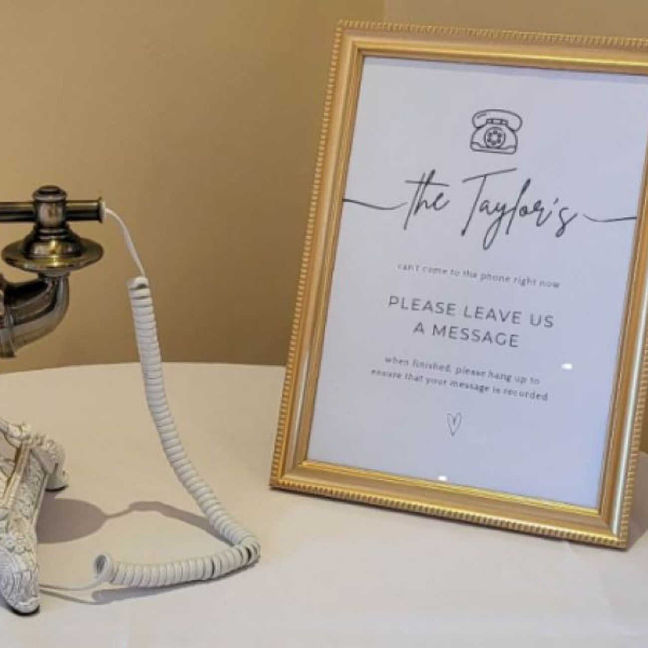 Audio Guestbook Vintage Rotary Phone Personalised Wedding Signage