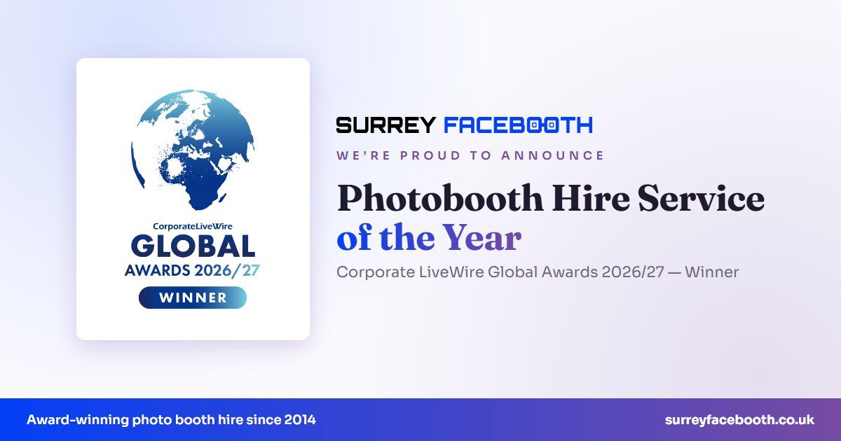 Surrey FaceBooth – Photobooth Hire Service of the Year, Corporate LiveWire Global Awards 2026/27 winner