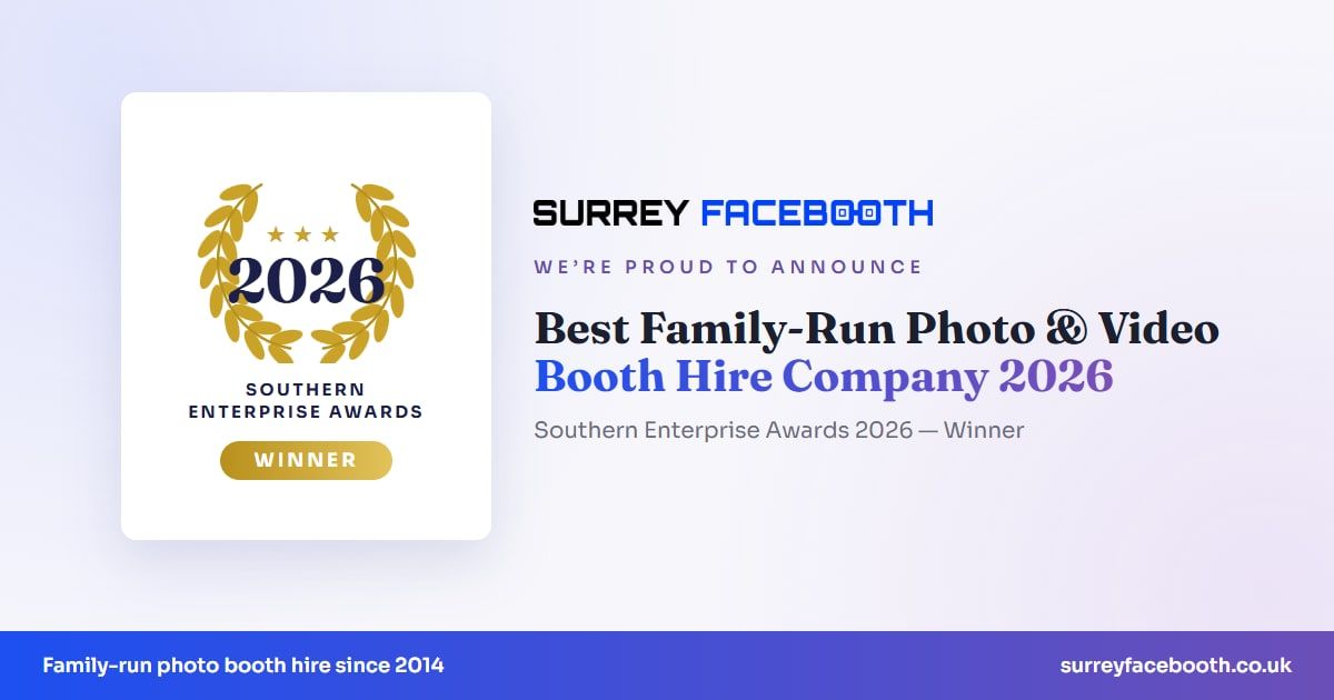 Surrey FaceBooth – Best Family-Run Photo & Video Booth Hire Company 2026, Southern Enterprise Awards winner