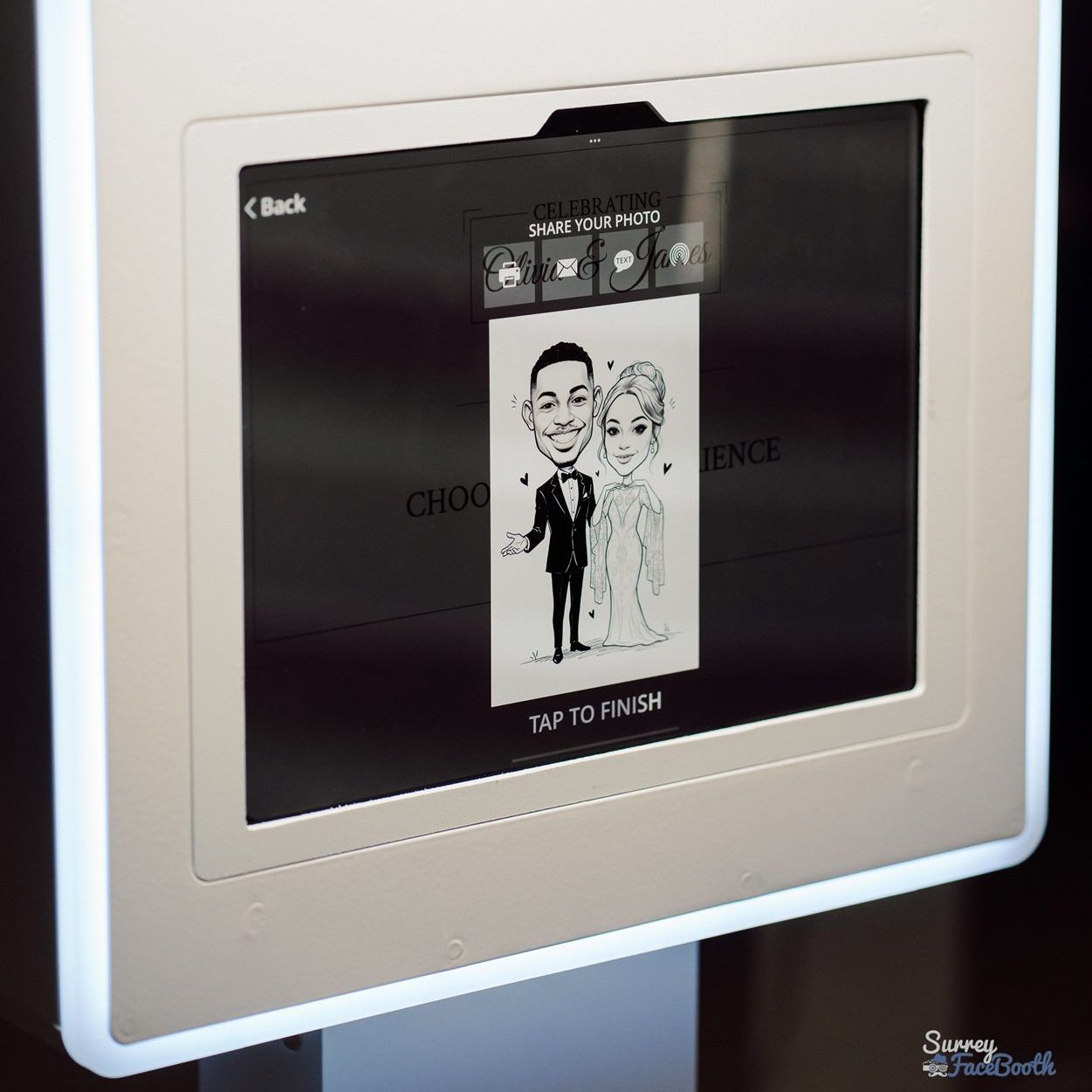 Caricature Photo Booth Touchscreen Pencil Sketch Couple