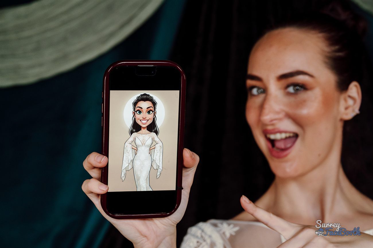 Caricature Photo Booth Digital Caricature Shared To Phone