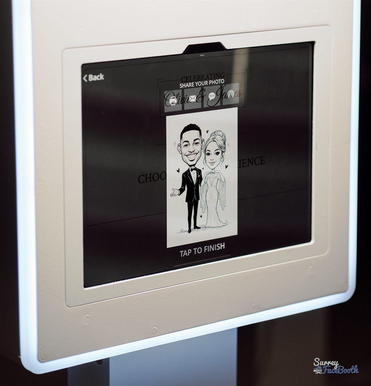 Caricature Photo Booth Touchscreen Pencil Sketch Couple