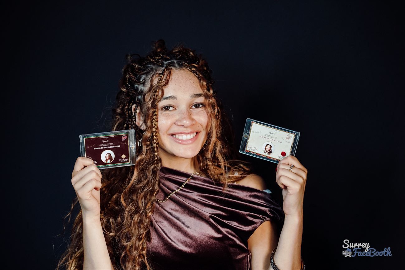 Naughty Or Nice Card Guest Holding Naughty And Nice Cards