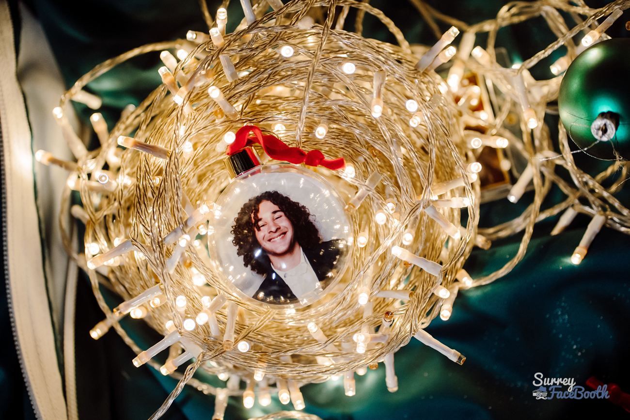 Photo Bauble Nestled In Warm White Fairy Lights