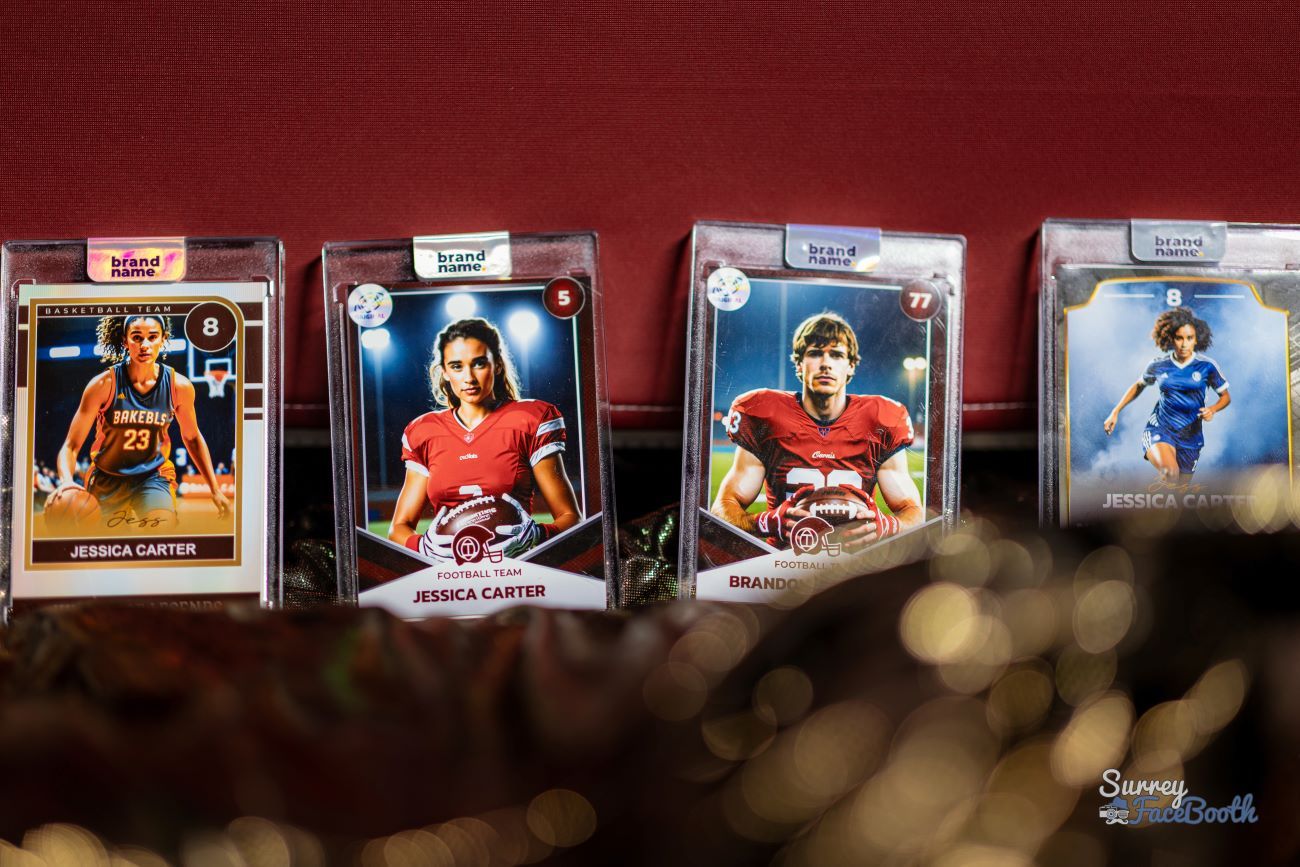 Sports Trading Card Four Cards Close Up Multi Sport