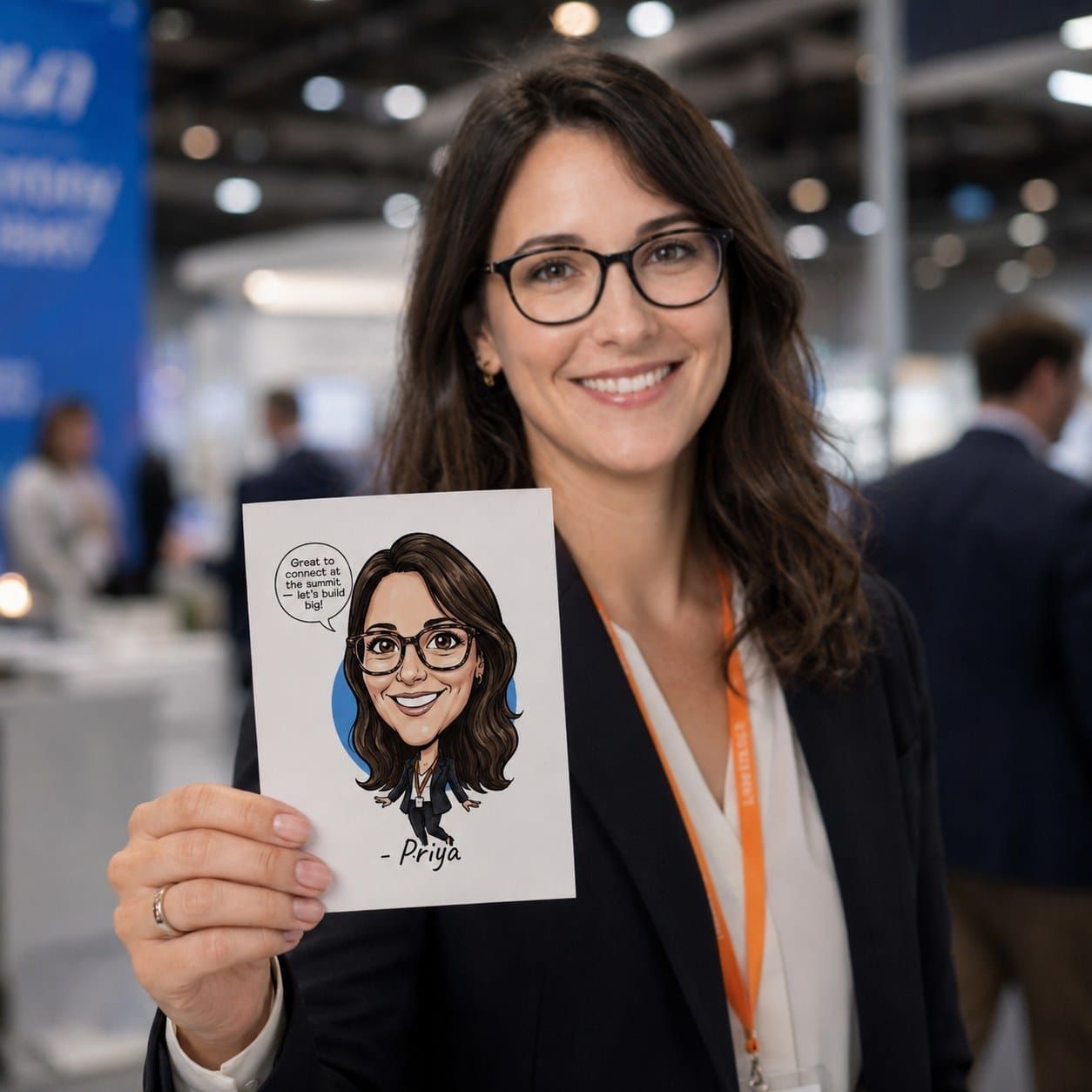 Live Portrait Guestbook Corporate Guest Holding Caricature Print