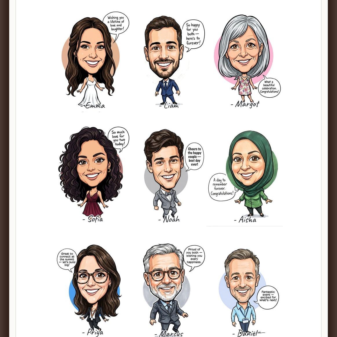 Live Portrait Guestbook Finished Group Poster Every Guest