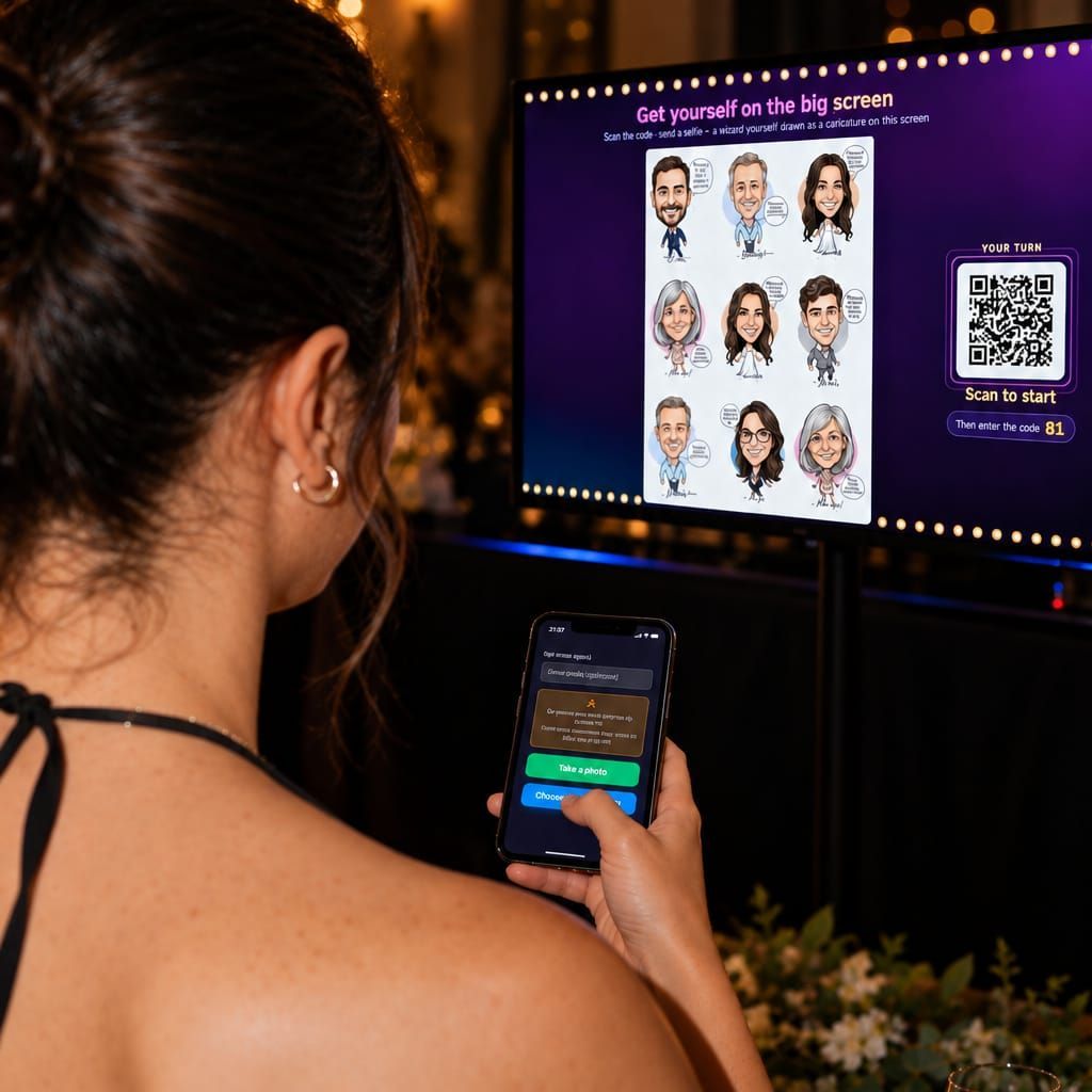 Live Portrait Guestbook Guest Sending Selfie From Phone
