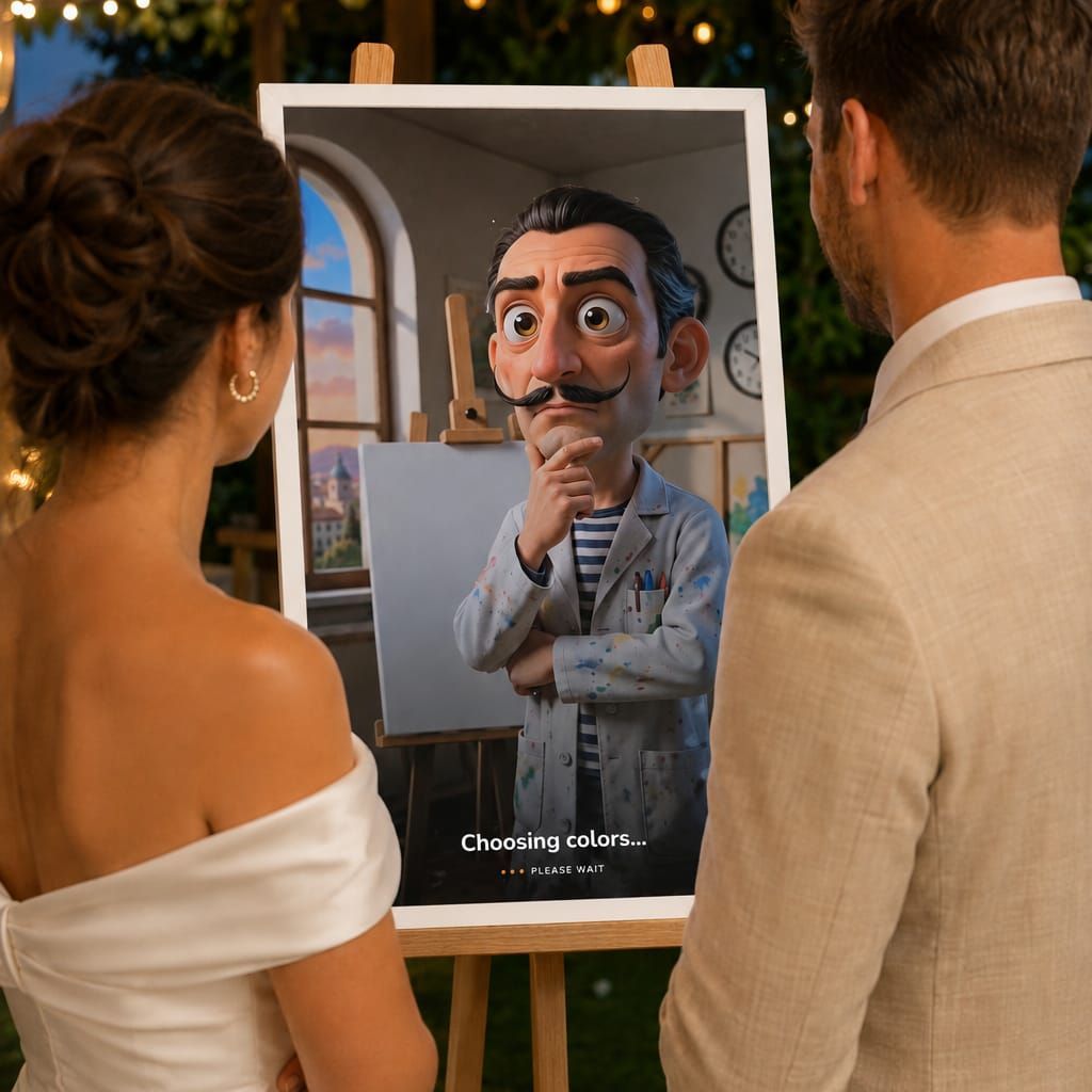 Live Portrait Guestbook Portrait Being Drawn Live On Screen