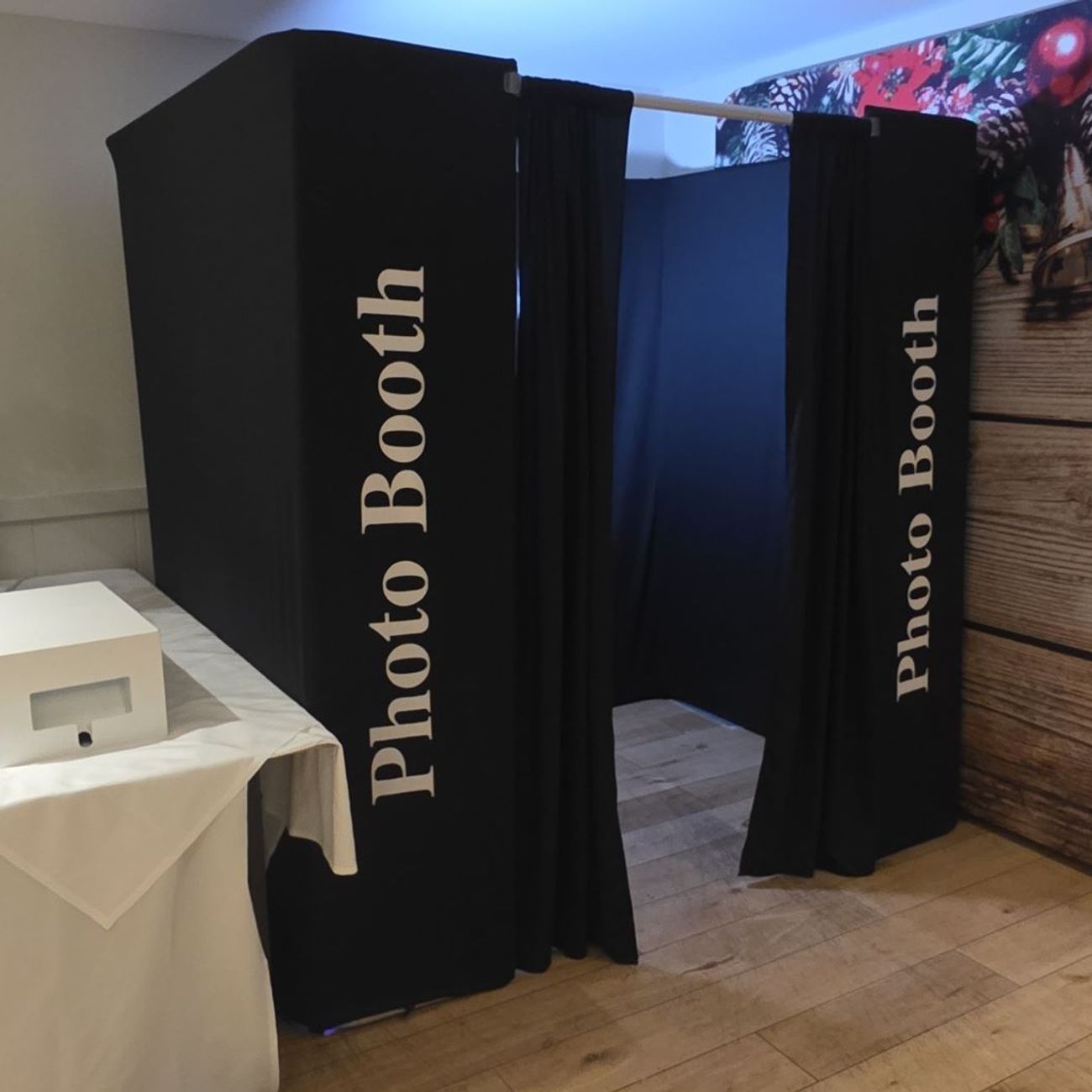 Party Booth Photo Booth Christmas Party Setup Festive Backdrop