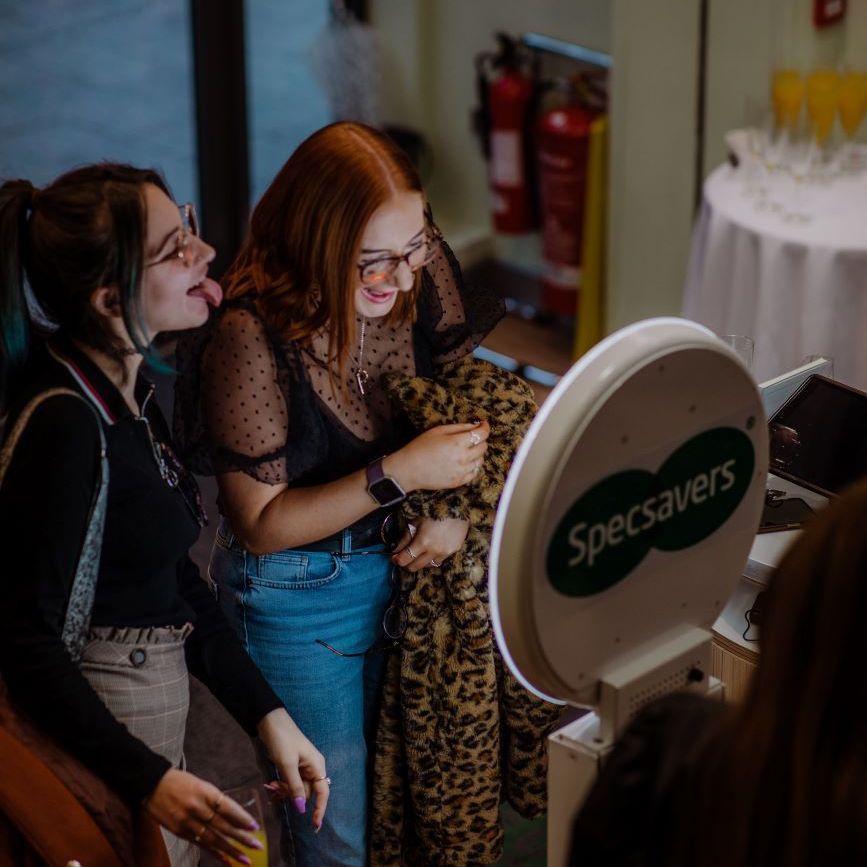 Selfie Ring Photo Booth Specsavers Guests Laughing Mimosas