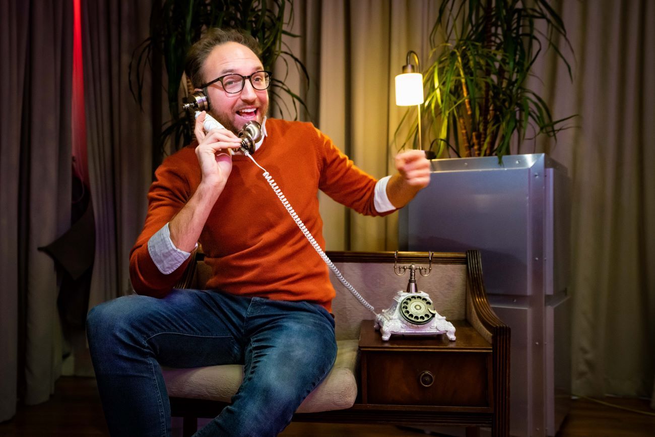 Audio Guestbook Vintage Rotary Phone Guest Laughing Candid