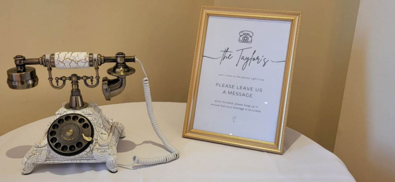 Audio Guestbook Vintage Rotary Phone Personalised Wedding Signage
