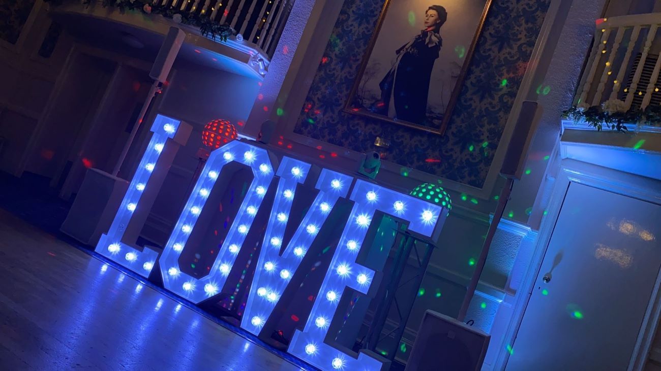 Dj Hire Light Up Love Letters Add On