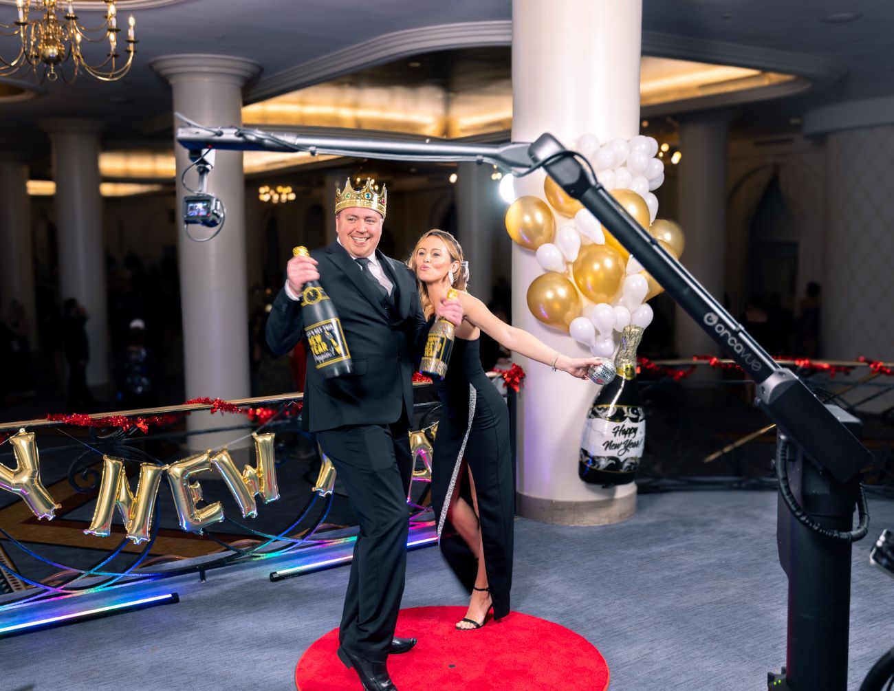 Glambot Twin Arms Nye Gala Crowned Couple Champagne