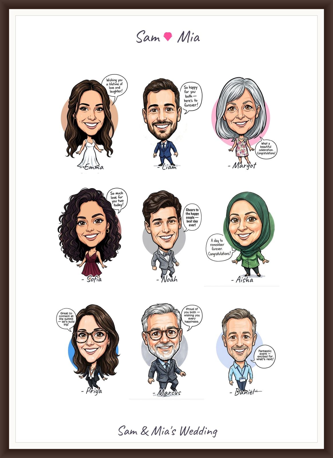 Live Portrait Guestbook Finished Group Poster Every Guest