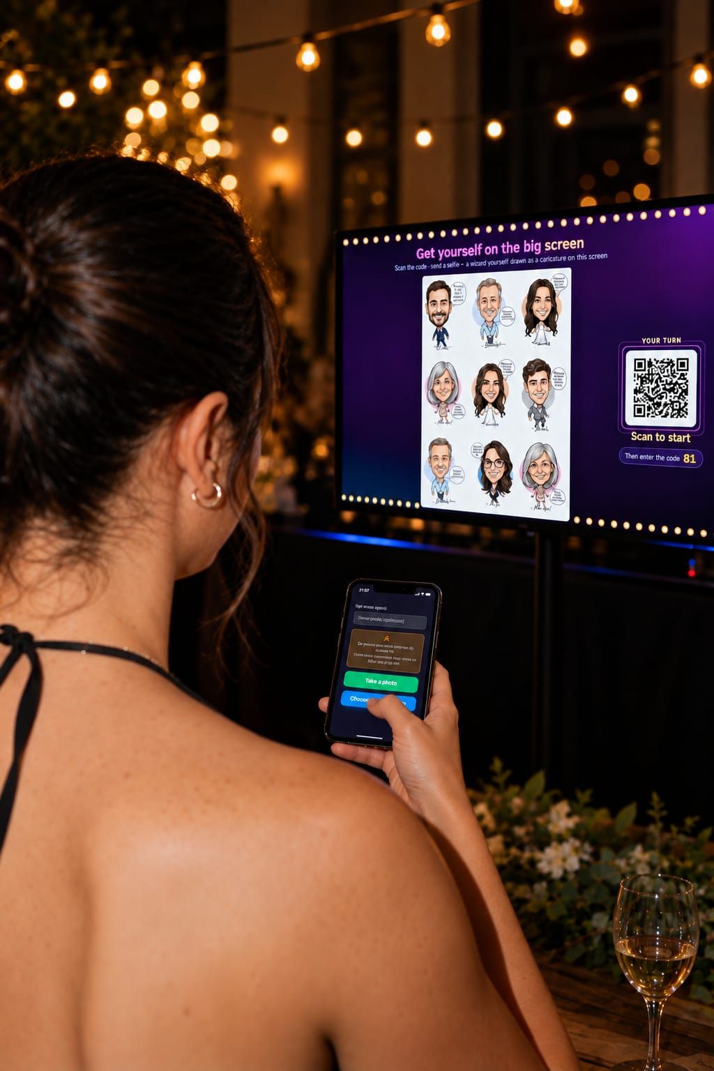 Live Portrait Guestbook Guest Sending Selfie From Phone