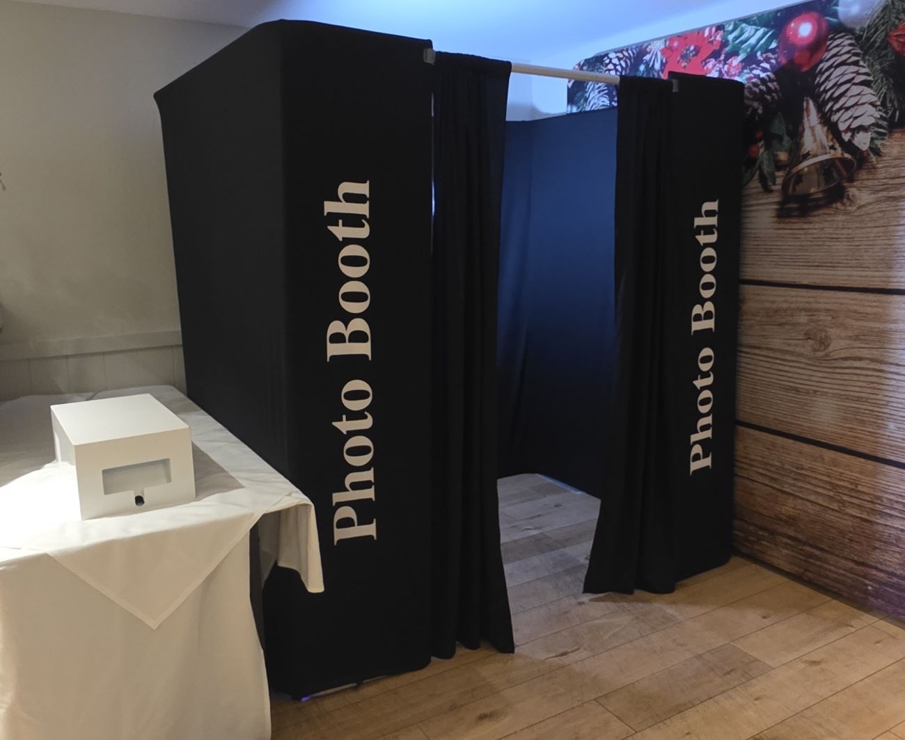 Party Booth Photo Booth Christmas Party Setup Festive Backdrop