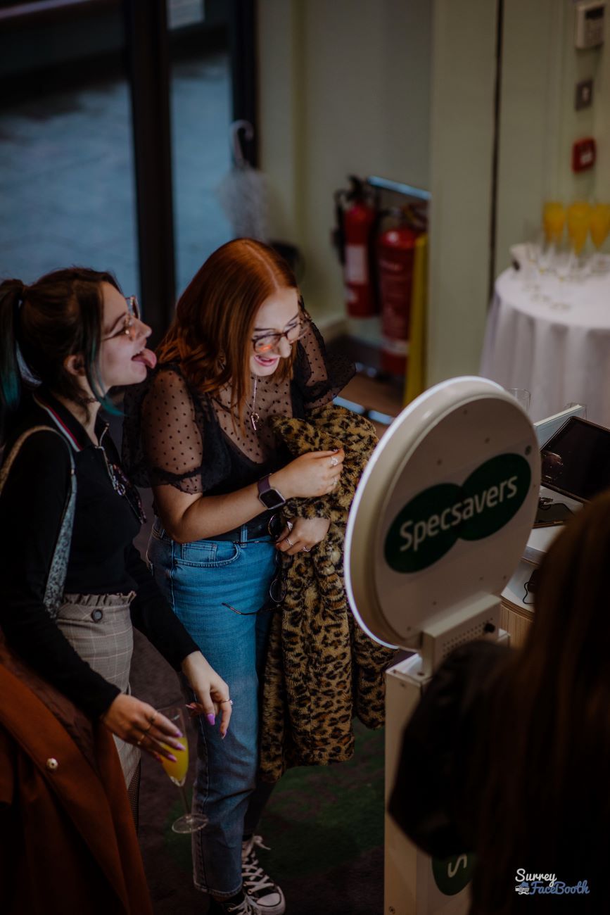 Selfie Ring Photo Booth Specsavers Guests Laughing Mimosas