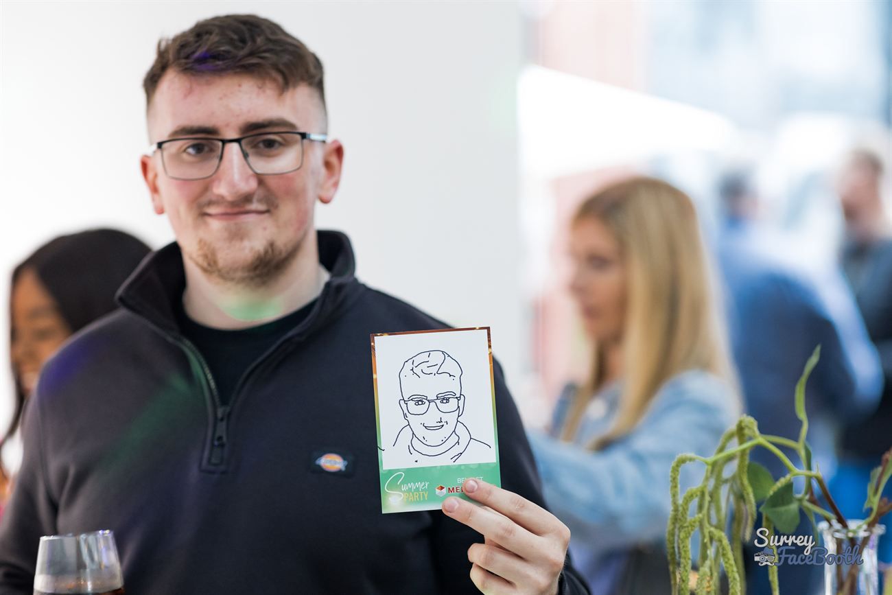 Sketch Robot Guest Showing Portrait Sketch Party Venue