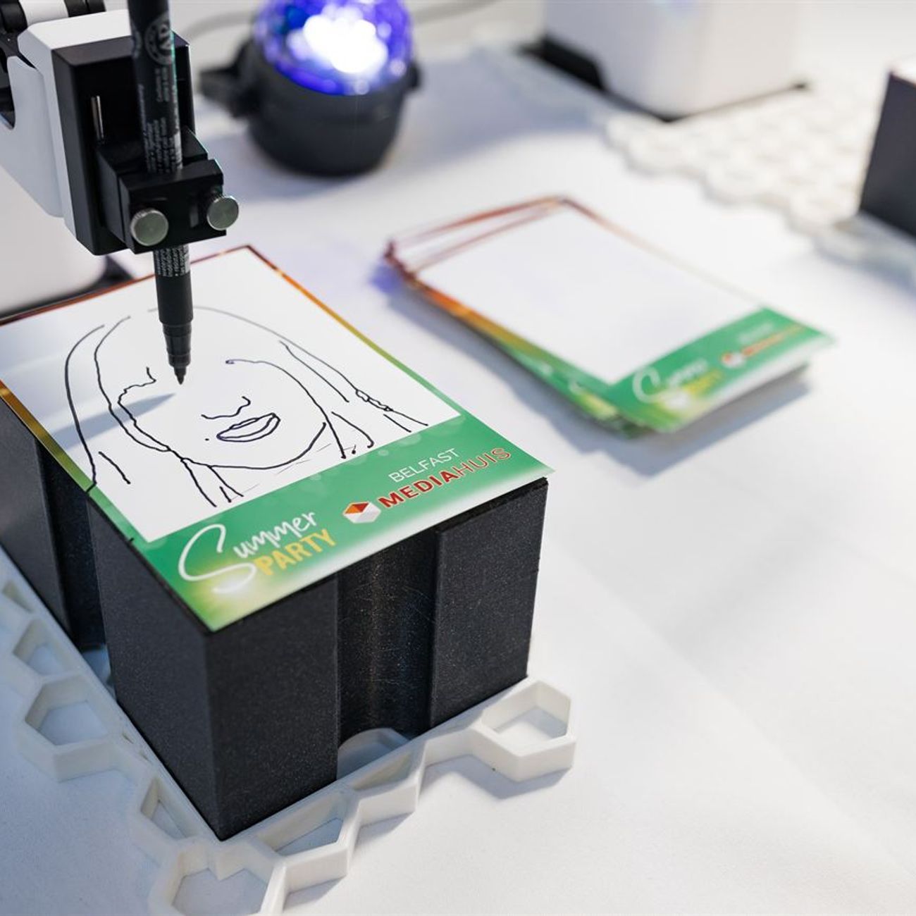Sketch Robot Pen Drawing Portrait Branded Event Card