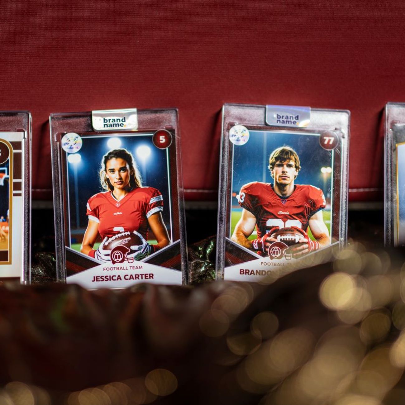 Sports Trading Card Four Cards Close Up Multi Sport