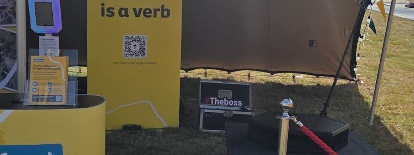 A 360 video booth at the Big Church Festival